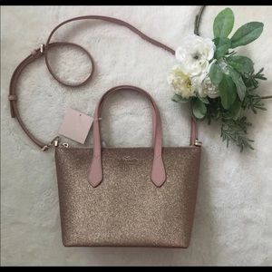 Kate Spade Rose Gold Glitter Crossbody NWT